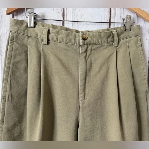 Vintage Nautica Men's Size 32 Pleated Front Chino Pants Khaki 100% Cotton - Picture 2 of 6